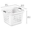 PEtbon 1.5 Storage Bushel Square Laundry Basket Plastic, Laundry Hamper White view 2