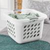 PEtbon 1.5 Storage Bushel Square Laundry Basket Plastic, Laundry Hamper White view 4