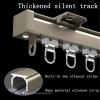 Black Ceiling Curtain Track, Room Divider Curtain Rod, Ceiling Wall Mount Curtain Sliding Track System Set, Room Divider, with Silent Pulleys, Great for Installing Curtains (Color : Black (Side Mount view 2