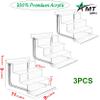 AMT Acrylic Riser Display Stand, 100% Acrylic Clear 4-Tier Organizer for Figures, Cupcake, Perfume, Sunglasses (9 inch x 2.75 inch) 3-pack view 2