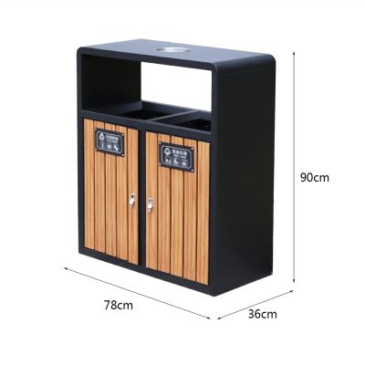 CHICKEN Hotel Trash Can Outdoor Trash Can with Ashtray Large-Capacity Double-Barrel Classified Trash Can Suitable for Hotel Shopping Malls Park Recycling Bin
