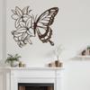 SIGNLEADER Metal Wall Art Decor Butterfly and Flowers Minimalist Modern Abstract Wall Sculpture Hangings Home Decoration for Living Room, Bedroom, Bathroom, Kitchen, Outdoor - 30" Bronze view 3