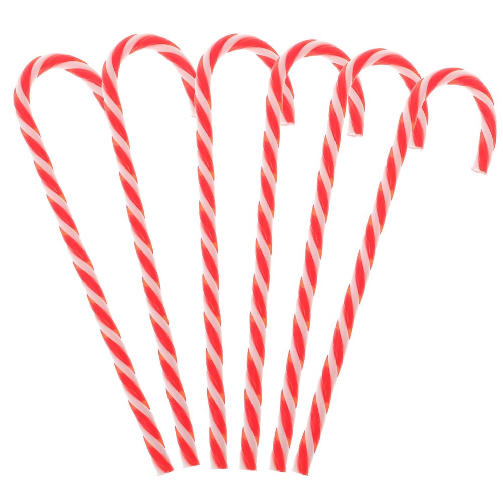 Beaupretty 6 Pack Santa Claus Cane Christmas Tree Decorations Giant Candy Cane Ornaments for Christmas Tree
