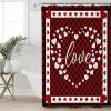 Anzona Red Valentine's Day Waterproof Shower Curtains Set - Small 36 x 72 Inch, Love Heart Red Black Plaid Polyester Fabric Bathroom Curtain with 12 Hooks, Bathroom Accessories, 1 Panel view 3