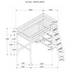 Coaster Home Furnishings Anica Transitional Wood Twin Size Loft Bed Frame with Ladder and Guardrails Fully Slatted Mattress Ready Foundation Black 460084 view 3