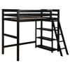 Coaster Home Furnishings Anica Transitional Wood Twin Size Loft Bed Frame with Ladder and Guardrails Fully Slatted Mattress Ready Foundation Black 460084 view 4