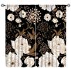JanJCurt Black Gold Floral Curtains, Retro Peony Rose Flowers Oriental Style Gothic Garden Blackout Window Treatments for Farmhouse Living Room Bedroom Kitchen 42x63in view 1