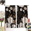 JanJCurt Black Gold Floral Curtains, Retro Peony Rose Flowers Oriental Style Gothic Garden Blackout Window Treatments for Farmhouse Living Room Bedroom Kitchen 42x63in view 3