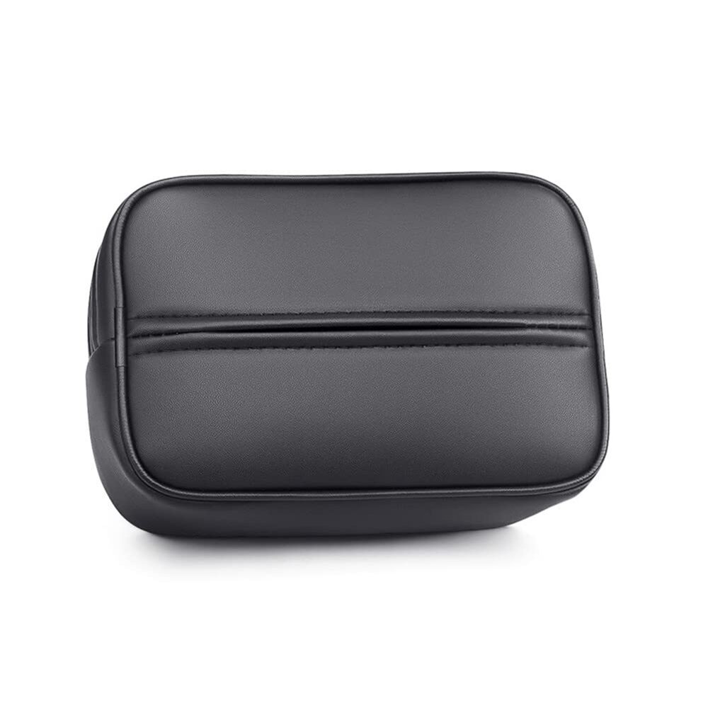 ihreesy Car Tissue Box,PVC Leather Tissue Box Rectangular Tissue Box Tissue Dispenser Car Tissue Holder for Home Office,Black