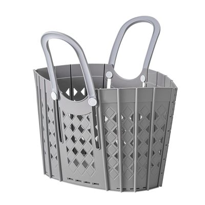BEIJIALY Plastic Laundry Basket, Multifunction Plastic Foldable Clothes Hamper with Handles, Laundry Hamper Clothes Basket for Home Bathroom(Grey)