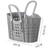 BEIJIALY Plastic Laundry Basket, Multifunction Plastic Foldable Clothes Hamper with Handles, Laundry Hamper Clothes Basket for Home Bathroom(Grey) view 4
