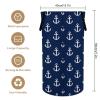 Large Waterproof Laundry With Handles, Easy Storage Basket, Freestanding Laundry Hamper, Tall Clothes Hamper Compatible with Navy Nautical Anchor view 2