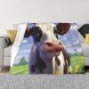 Cute Cow Print Micro Fleece Blanket Throw Blanket Ultra-Soft Fuzzy Blankets Light Weight Plush Blanket Warm Cozy Blanket for Living Room Bedroom Sofa 80"x60" view 1