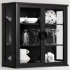 NEWOWNDS Black Tempered Glass Display Wall Storage Cabinet,Bathroom Wall Cabinet,Wall Mounted Cabinet with Curved Edges, Floating Cabinet with Adjustable Shelves for Kitchen,Dining Room,Bathroom view 1