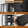 NEWOWNDS Black Tempered Glass Display Wall Storage Cabinet,Bathroom Wall Cabinet,Wall Mounted Cabinet with Curved Edges, Floating Cabinet with Adjustable Shelves for Kitchen,Dining Room,Bathroom view 4