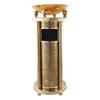 CHICKEN Hotel Trash Can Luxury Stainless Steel Trash Can with Ashtray Indoor and Outdoor Cylindrical Trash Can for Office Area Hotel Mall Park Recycling Bin (Color : A) view 1