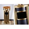 CHICKEN Hotel Trash Can Luxury Stainless Steel Trash Can with Ashtray Indoor and Outdoor Cylindrical Trash Can for Office Area Hotel Mall Park Recycling Bin (Color : A) view 3