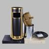 CHICKEN Hotel Trash Can Luxury Stainless Steel Trash Can with Ashtray Indoor and Outdoor Cylindrical Trash Can for Office Area Hotel Mall Park Recycling Bin (Color : A) view 4