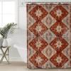 Anzona Retro Brown Waterproof Shower Curtains Set - Standard 72 x 72 Inch, Boho Western Modern Geometric Abstract Art Polyester Fabric Bathroom Curtain with 12 Hooks, Bathroom Accessories, 1 Panel view 1