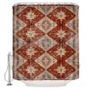 Anzona Retro Brown Waterproof Shower Curtains Set - Standard 72 x 72 Inch, Boho Western Modern Geometric Abstract Art Polyester Fabric Bathroom Curtain with 12 Hooks, Bathroom Accessories, 1 Panel view 2
