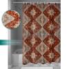 Anzona Retro Brown Waterproof Shower Curtains Set - Standard 72 x 72 Inch, Boho Western Modern Geometric Abstract Art Polyester Fabric Bathroom Curtain with 12 Hooks, Bathroom Accessories, 1 Panel view 4