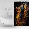 Anzona Basketball Player Waterproof Shower Curtains Set - Stall 48 x 72 Inch, Modern Abstract Art Watercolor Polyester Fabric Bathroom Curtain with 12 Hooks, Bathroom Accessories, 1 Panel view 3