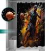 Anzona Basketball Player Waterproof Shower Curtains Set - Stall 48 x 72 Inch, Modern Abstract Art Watercolor Polyester Fabric Bathroom Curtain with 12 Hooks, Bathroom Accessories, 1 Panel view 4
