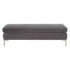 Modern Velvet Upholstered Bench,Plush Entryway Shoe Bench,Luxurious Bedroom Bench Settee with Metal Legs,Tufted Sofa Footstool for Livingroom Hallway-Dark Gray 60x45x42cm(24x18x17i view 2