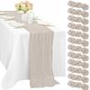12 Pcs Cheesecloth Table Runner 10FT Rose Brown Runner for Tables Gauze Fabric 35 x 120 Inches Long Boho Table Runner Decor Rustic Sheer Runner for Wedding Birthday Bridal Shower Party (Rose Brown) view 1