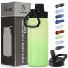 DOMICARE 16 oz Water Bottle Stainless Steel Double Wall Vacuum Insulated Water Bottle with Straw lids & Spout Lid, Leakproof view 1