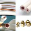 TAUROX 50FT Mini Split Line Set 1/4" & 3/8" O.D Copper Pipes Tubing and 3/8" White Thickened PE Insulation Coil, for Mini Split Air Conditioning or Heating Pump Equipment and HVAC with Flared Nuts. view 2