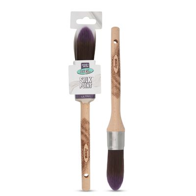 Axus Decor Paint Brush - 25mm, Silk Point Ultra Painting Brush Filaments & Birchwood Handle - Ideal for Intricate Work & Artistry, Anti-Rust Stainless Steel - Next Generation Brush