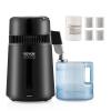 VEVOR Water Distiller, 4L/ 1.05 Gallon Pure Water Distilling for Home Countertop, 750W Distilled Water Maker, 304 Stainless Steel Interior Stiller Water Making Machine to Make Clean Water, Black view 1