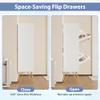 NOVAMAISON Shoe Cabinet with 2 Flip Drawers, Shoe Storage Cabinet Entryway Slim, White and Gold Narrow Shoe Cabinet w/Metal Legs, Hidden Freestanding Shoe Rack Organizer for Entryway, White view 4