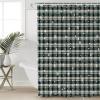 Anzona Christmas Snowflake Waterproof Shower Curtains Set - Stall 48 x 72 Inch, Black Beige Checkered Xmas Polyester Fabric Bathroom Curtain with 12 Hooks, Bathroom Accessories, 1 Panel view 1