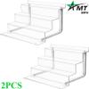AMT Acrylic Riser Display Stand, 100% Acrylic Clear 4-Tier Organizer for Figures, Cupcake, Perfume, Sunglasses (12 inch x 2.75 inch) 2-pack view 2