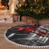 30" Christmas Tree Skirt with Pom Poms Red Bus Christmas Tree Mat Cover Xmas Tree Skirt for Xmas Holiday Party Christmas Decoration Ornaments Pom Poms Tree Skirt for Happy New Year view 1