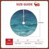 48" Christmas Tree Skirt with The Deep Ocean Christmas Tree Decoration Mat Rustic Xmas Tree Cover Mat Waterproof Xmas Tree Skirt for Holiday Farmhouse Decorations view 2