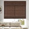 MiLin Roman Shades for Windows Cordless Blackout Roman Window Shades Blinds 100% Natural Linen Hand-Made - Belgian Chocolate (with Lining, Block 60%-70% Light) 61" W x 64" H view 1