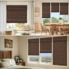 MiLin Roman Shades for Windows Cordless Blackout Roman Window Shades Blinds 100% Natural Linen Hand-Made - Belgian Chocolate (with Lining, Block 60%-70% Light) 61" W x 64" H view 2
