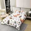 Castle Fairy Cute Fox Duvet Cover 100% Cotton Cartoon Owl Hedgehog Wildlife Duvet Cover Kids Teens Room Decor Rustic Mushroom Flowers Leaves Comforter Cover Twin Soft Bedspread,Zipper,No Comforter view 1