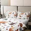 Castle Fairy Cute Fox Duvet Cover 100% Cotton Cartoon Owl Hedgehog Wildlife Duvet Cover Kids Teens Room Decor Rustic Mushroom Flowers Leaves Comforter Cover Twin Soft Bedspread,Zipper,No Comforter view 3