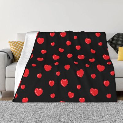 Red and Black Hearts Pattern for Valentine's Day Blanket Gifts Funny Throw Blanket Flannel Blanket Ultra-Soft Blanket Fuzzy Blanket Plush Blanket Soft Cozy Lightweight Blanket for Sofa Bed 40"x30"