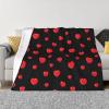 Red and Black Hearts Pattern for Valentine's Day Blanket Gifts Funny Throw Blanket Flannel Blanket Ultra-Soft Blanket Fuzzy Blanket Plush Blanket Soft Cozy Lightweight Blanket for Sofa Bed 40"x30" view 1