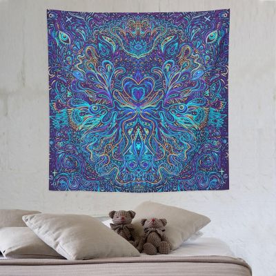 ZhiRain Hippie Bohemian Mandala Tapestry Wall Hanging Indian Gypsy Abstract Flower Floral Texture Print Tapestries Home Decor for Living Room Bedroom Apartment Farmhouse Dorm 60"x60"