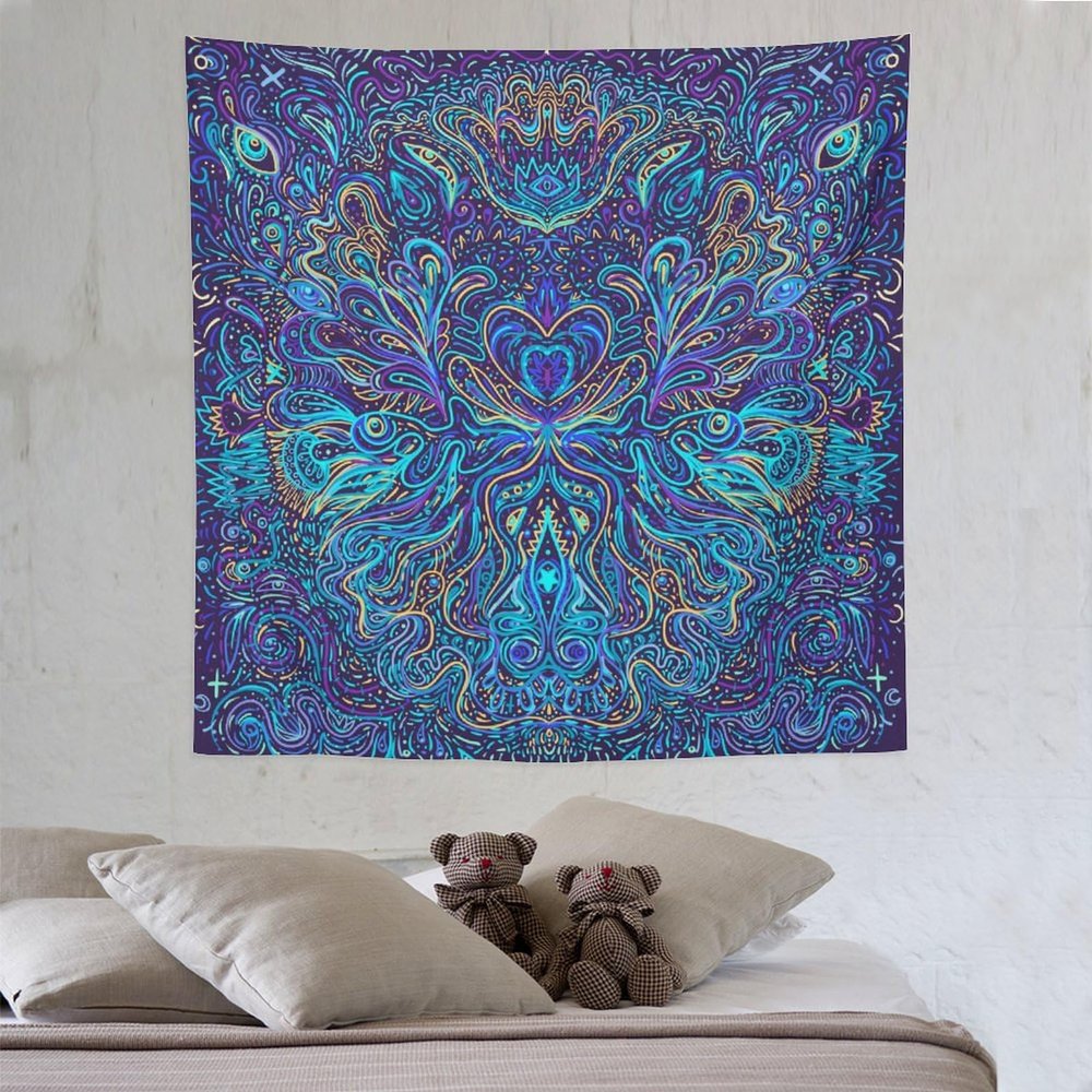 ZhiRain Hippie Bohemian Mandala Tapestry Wall Hanging Indian Gypsy Abstract Flower Floral Texture Print Tapestries Home Decor for Living Room Bedroom Apartment Farmhouse Dorm 60"x60"