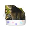 MIXMEY Lion Print Santa Claus Hat Cute Plush Christmas Hat Led Light Xmas Hats view 2