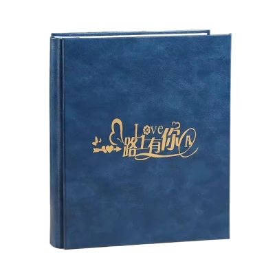Photo Albums 8 Inch 400 Inserted Large-capacity Family Album Book Memorial Album Leather Photobook Over Plastic Photo Album Book Album de fotos (Color : Dark blue, Size : 06)