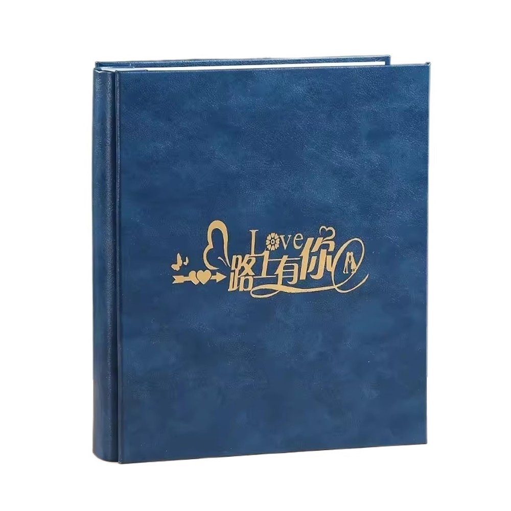 Photo Albums 8 Inch 400 Inserted Large-capacity Family Album Book Memorial Album Leather Photobook Over Plastic Photo Album Book Album de fotos (Color : Dark blue, Size : 06)