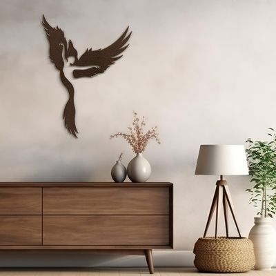 SIGNLEADER Metal Wall Art Decor Angel Minimalist Modern Abstract Wall Sculpture Hangings Home Decoration for Living Room, Bedroom, Bathroom, Kitchen, Outdoor - 36" Bronze